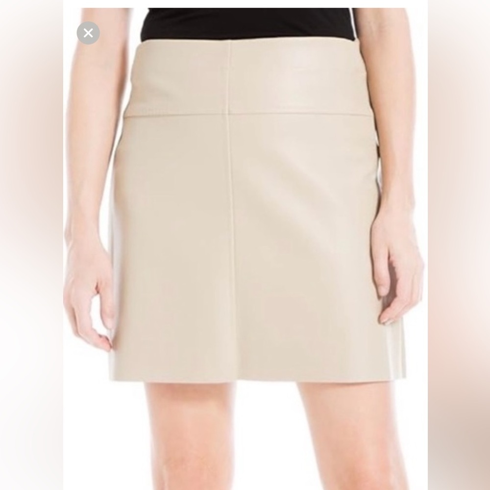 Max Studio - faux leatherette mini skirt. Bone / light brown. Size XL.  NWT